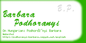 barbara podhoranyi business card